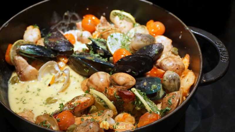 Grilled Seafood in Saffron Yuzon Cream - Amara