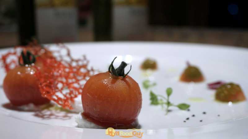 Vine Ripened Tomato with Buffalo Curd and Basil Oil Vine Ripened Tomato with Buffalo Curd and Basil Oil