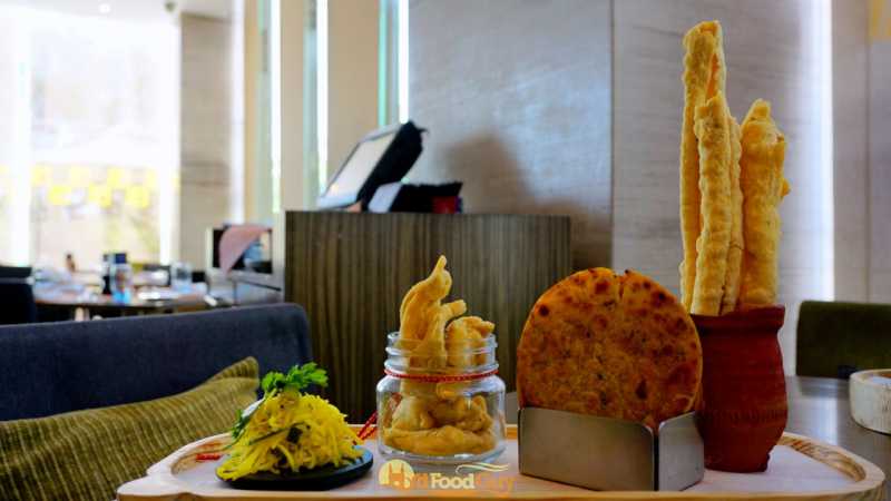 Salad, Gathiya, Khaakra, Faafda Salad, Gathiya, Khaakra, Faafda