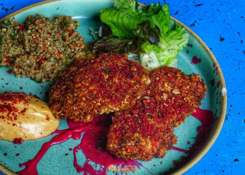 Red Velvet Fried Chicken - Olive Bistro Hyderabad Red Velvet Fried Chicken - Olive Bistro Hyderabad