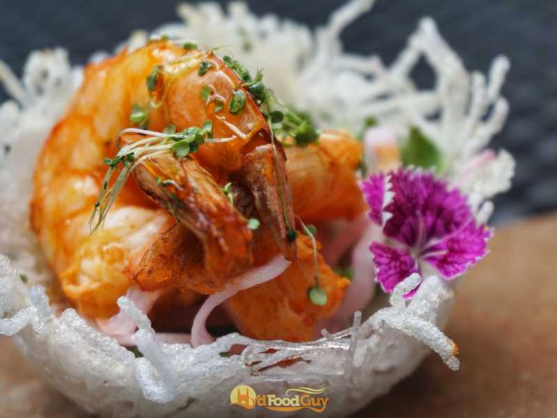Prawn Salad in Noodle Basket The Park Sunday Brunch - Prawn Salad in Noodle Basket