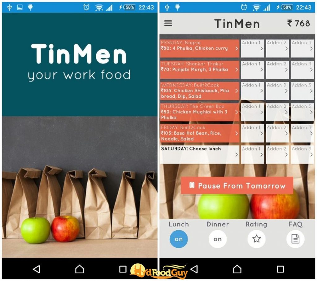 TinMen - App Interface