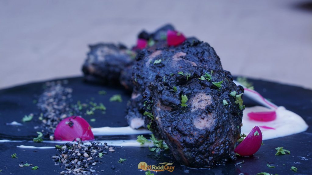 Black Sesame Chicken Tikka - Farzi Cafe